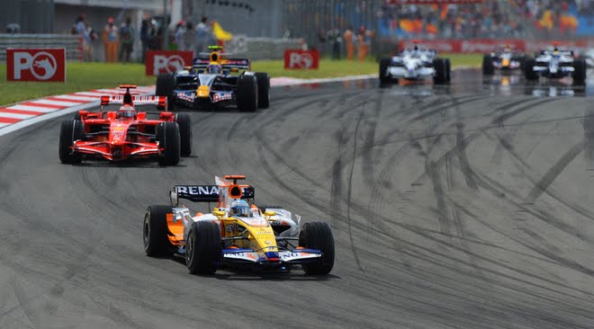 Fernando Alonso in front